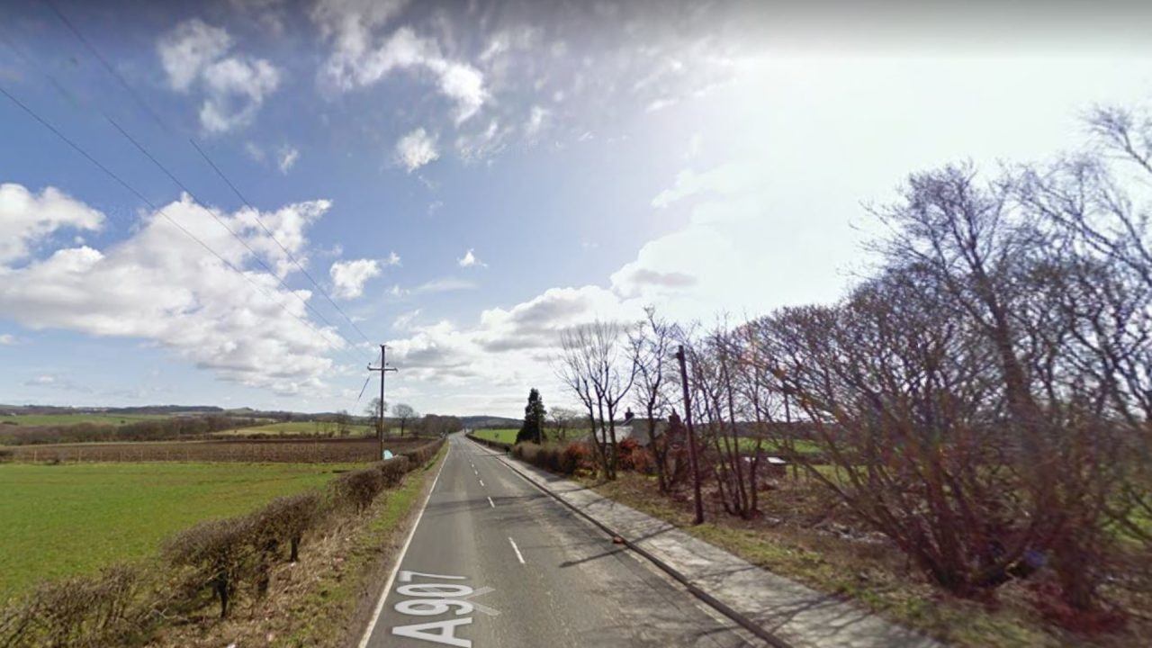Man arrested and five taken to hospital after two car crash on A907 Blairhall