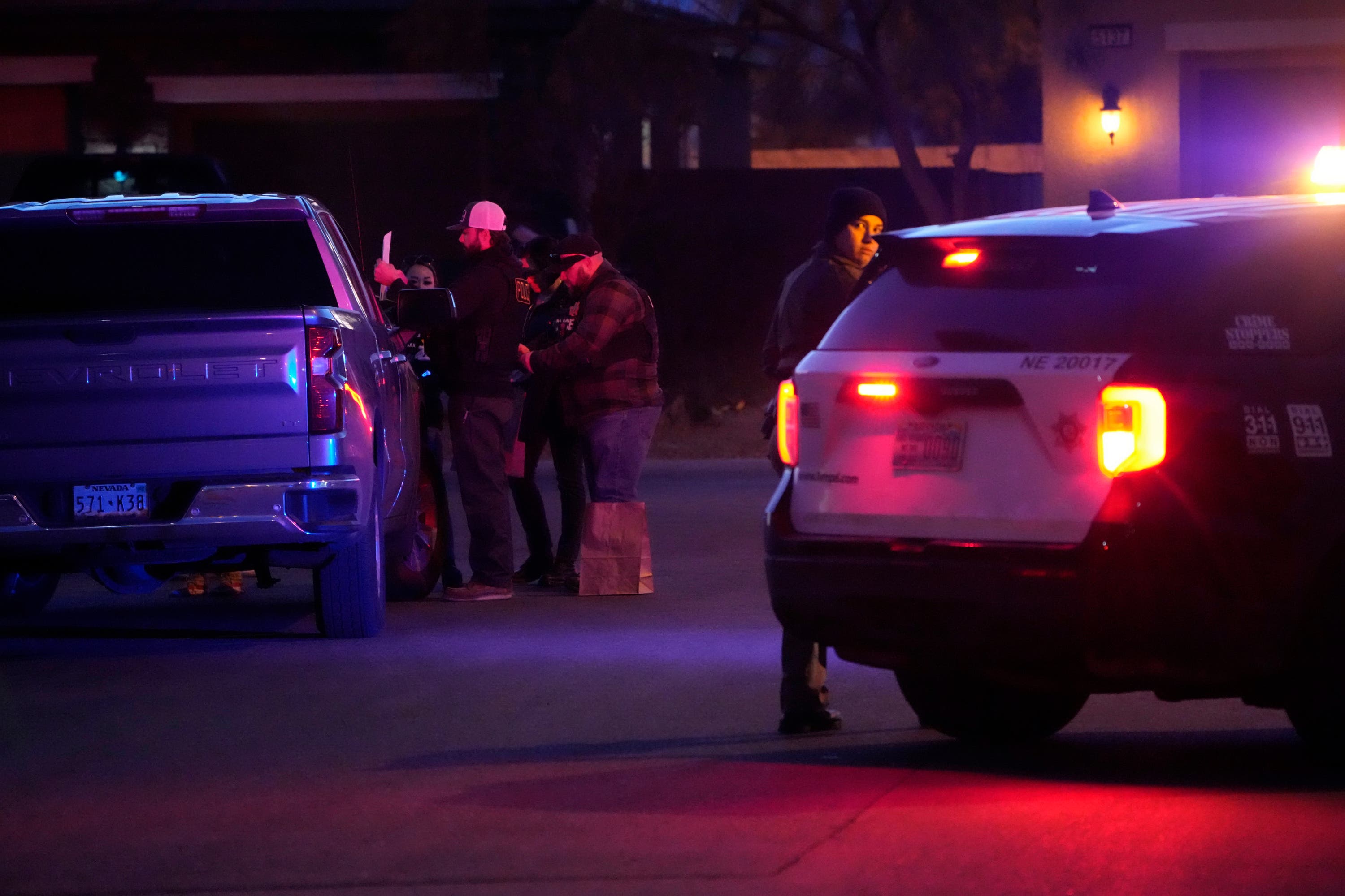 Las Vegas police work near Chasing Horse’s home.