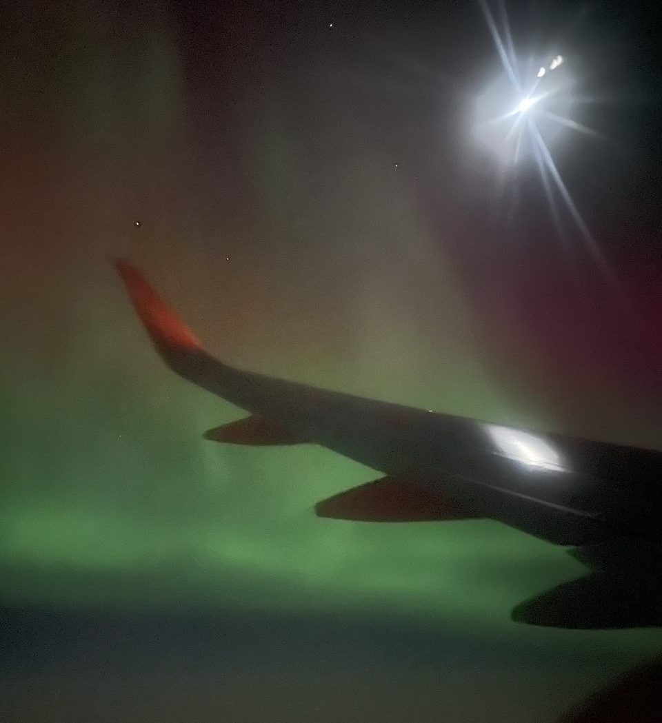 Passengers were treated to the Northern Lights on their way back to Edinburgh. 