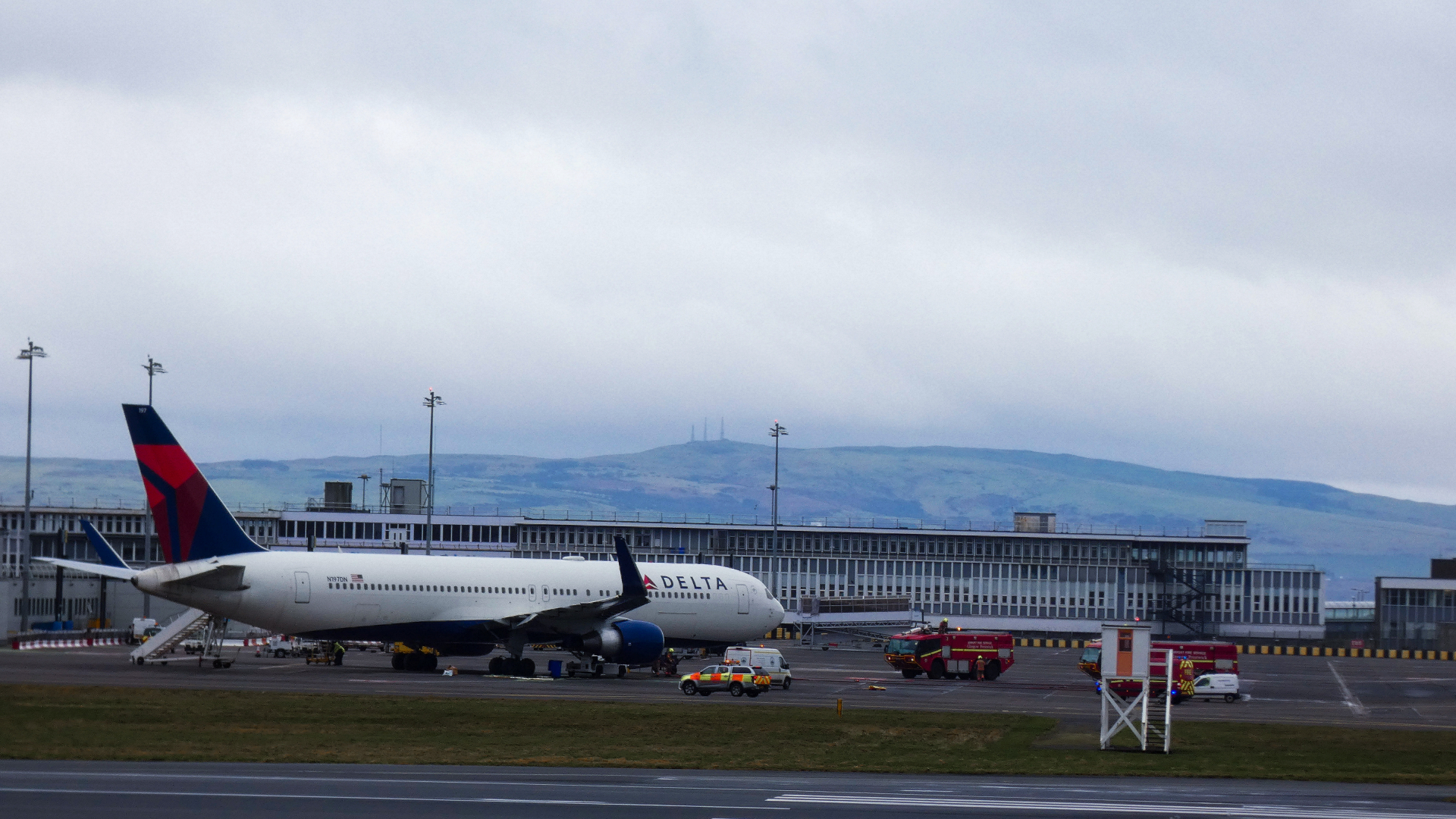 The flight landed safely at Prestwick Airport.