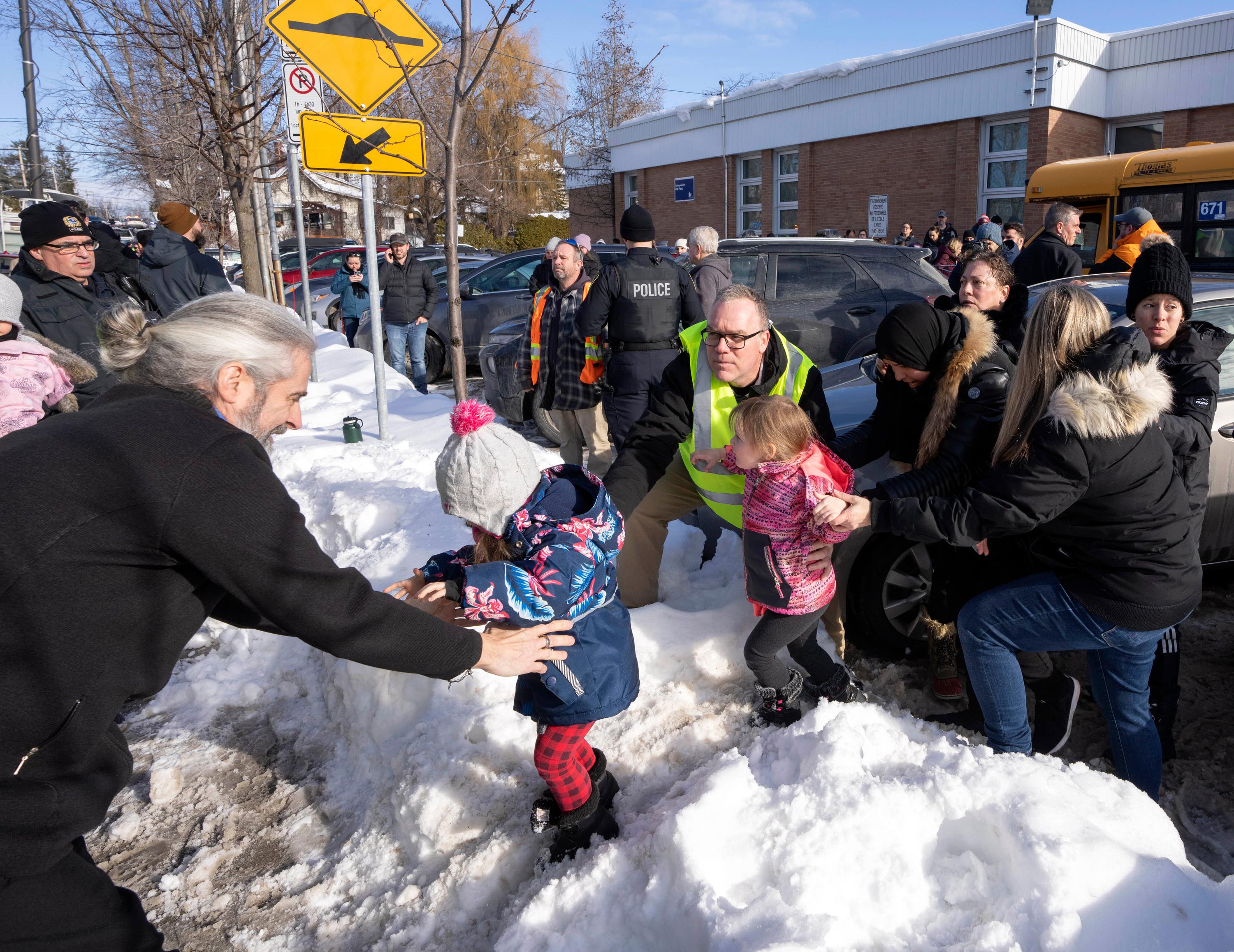 The bus crashed into a nursery in Laval, Quebec.