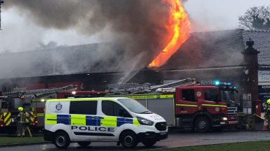 Freddies Food Club takeaway engulfed by fire forcing Great Western Road in Glasgow to shut