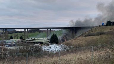 One person taken to hospital as crews tackle fire following explosion at Friarton Bridge Park