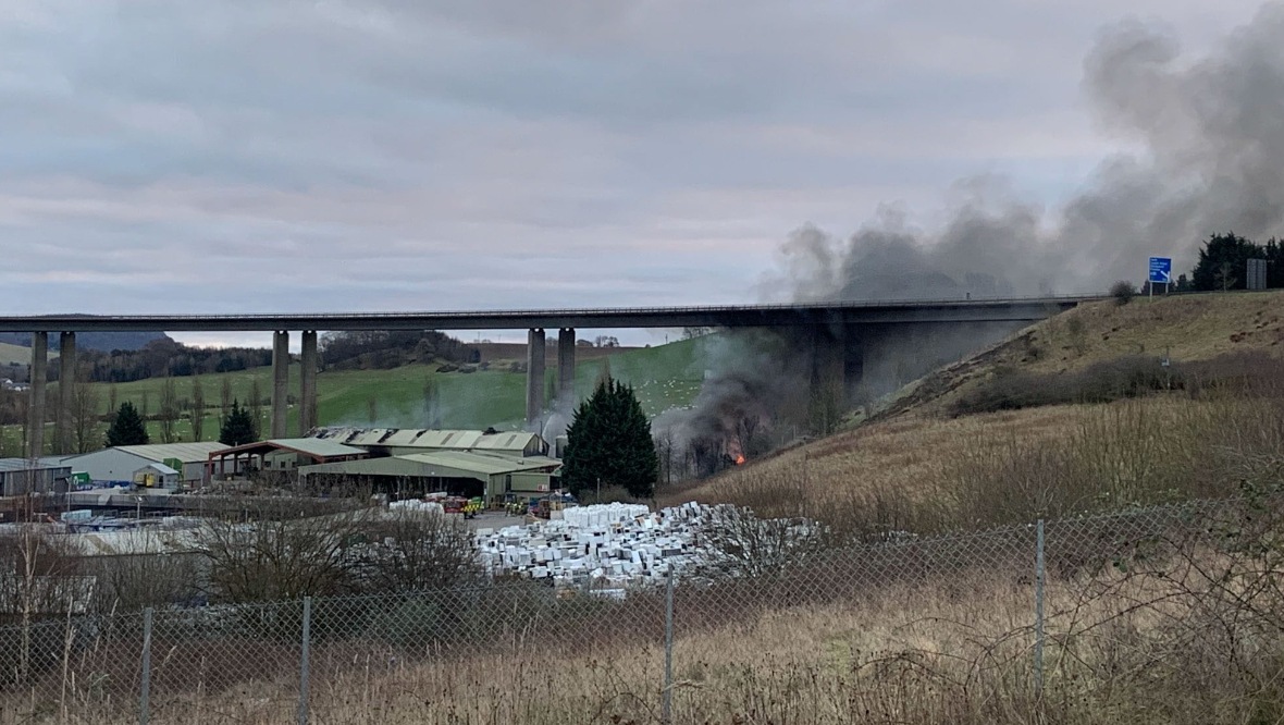 The M90 at Friarton Bridge was closed for hours following the blaze. 
