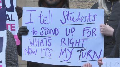 University lectures walk our on strike across Scotland