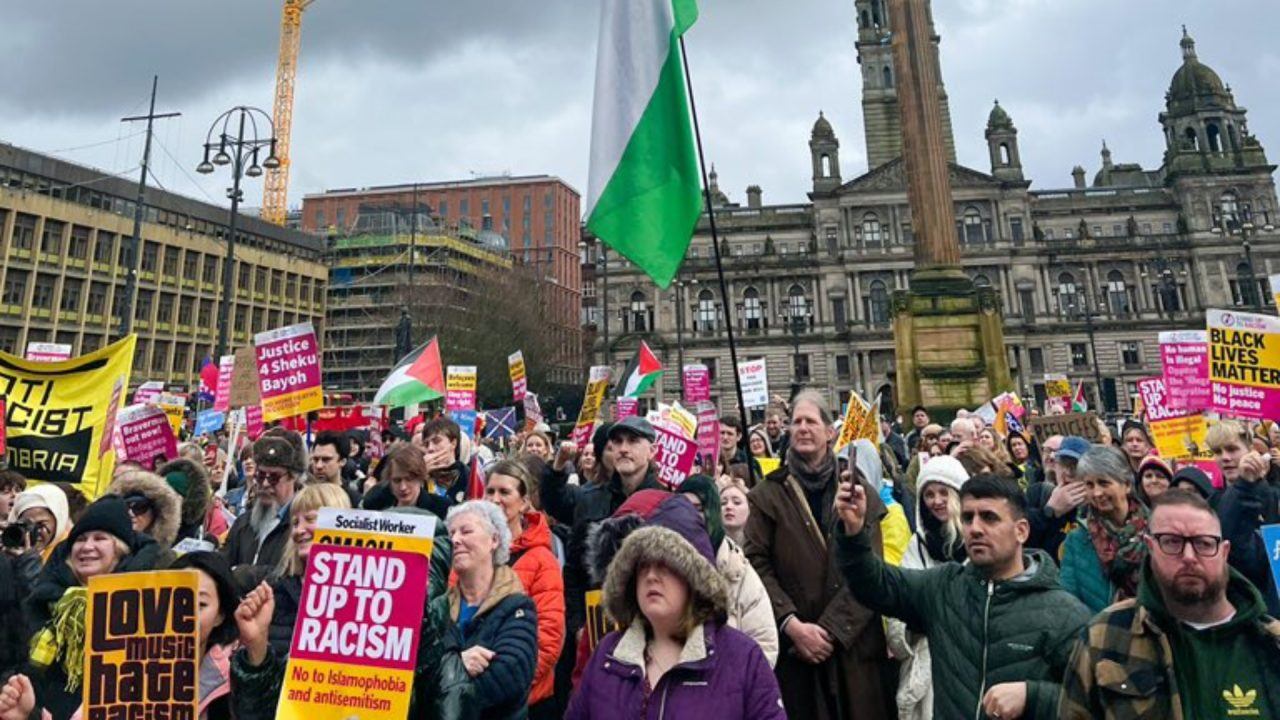‘Thousands’ march through streets of Glasgow in anti-racism demonstration