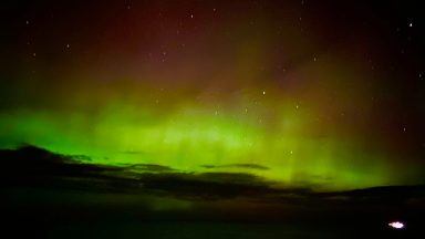 Dazzling scenes as Northern Lights brighten up skies across Scotland after geomagnetic storm