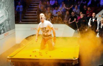 Just Stop Oil protestors force stoppage at World Snooker Championship match between Milkins and Perry