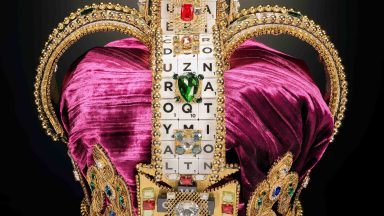 Replica of St Edward’s Crown made using 319 Scrabble pieces ahead of King Charles’ coronation