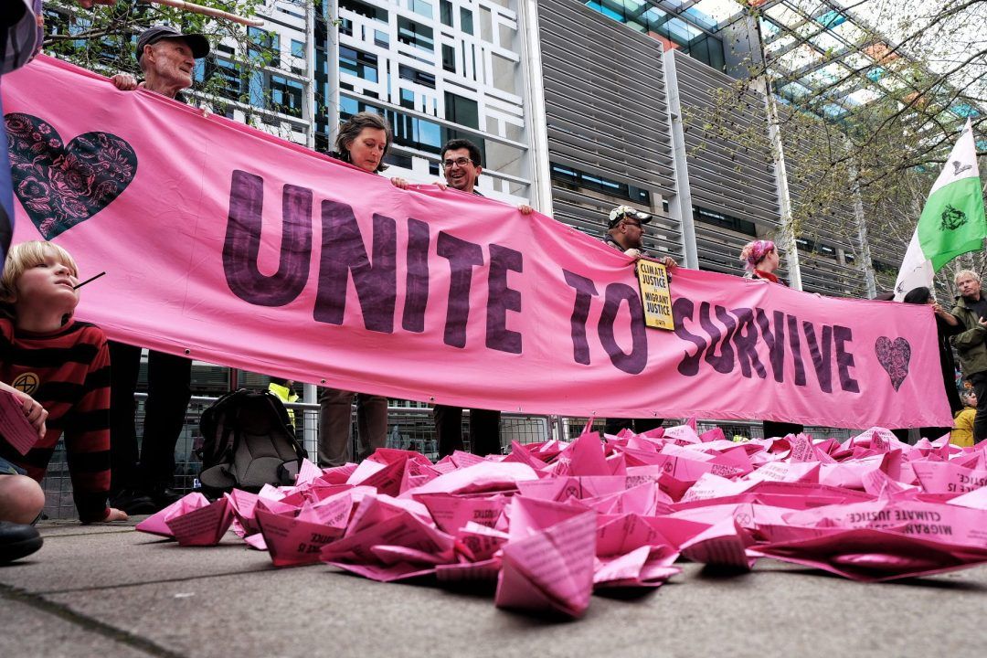 Asylum seeker who arrived on small boat addresses Home Office at Extinction Rebellion rally