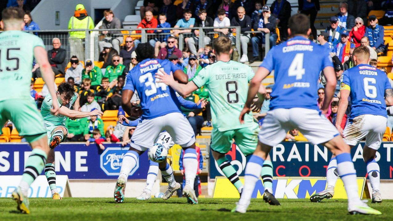 Lewis Stevenson scores overdue goal as Hibs secure top-six spot at St Johnstone