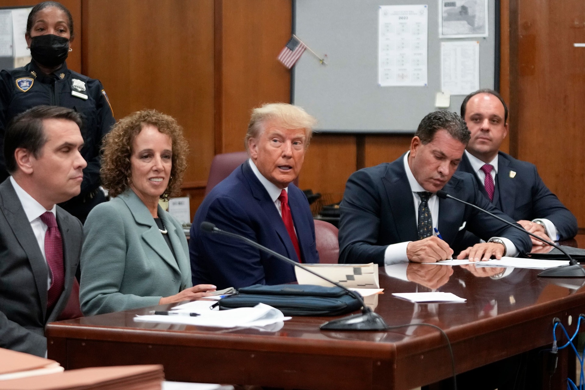 Donald Trump appears in court in New York.