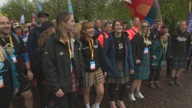 STV stars take part in biggest-ever Kiltwalk as fundraisers tackle Glasgow to Loch Lomond challenge