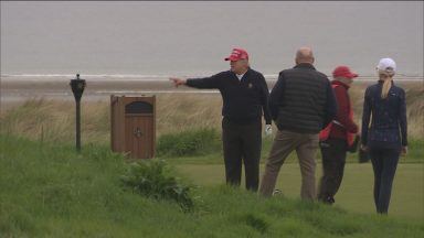 Trump arrives at Turnberry golf course in Ayrshire