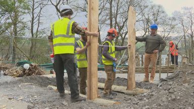 Scottish Crannog Centre rebuild beings after fire