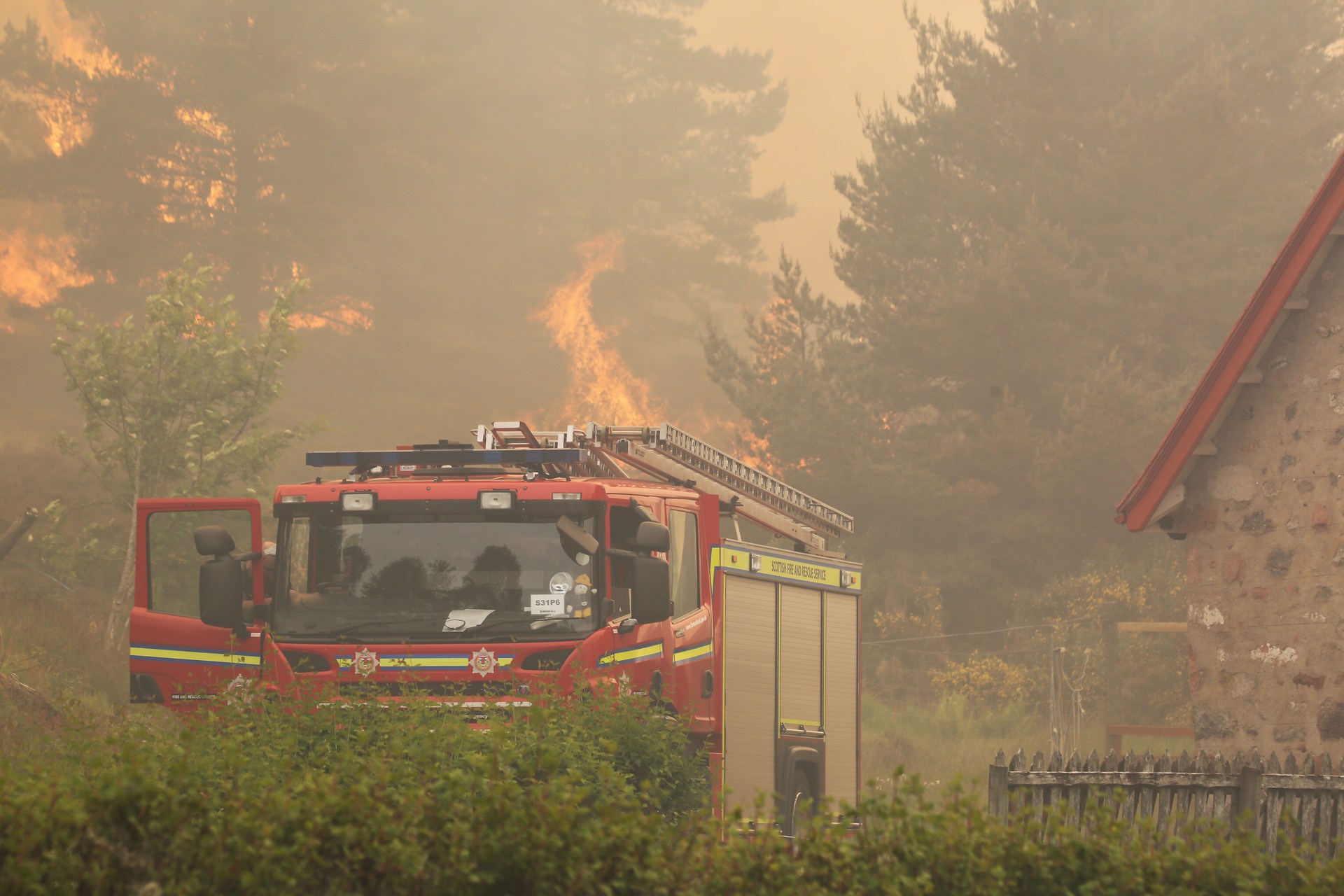 Firefighters are battling the blaze near Daviot. (Image Peter Jolly)