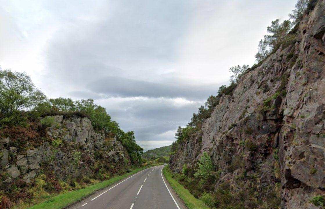 Two children in hospital after crash between lorry and car on A87