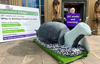 Giant snail unveiled in protest over delay to Scotland’s ‘largest-ever’ planning application