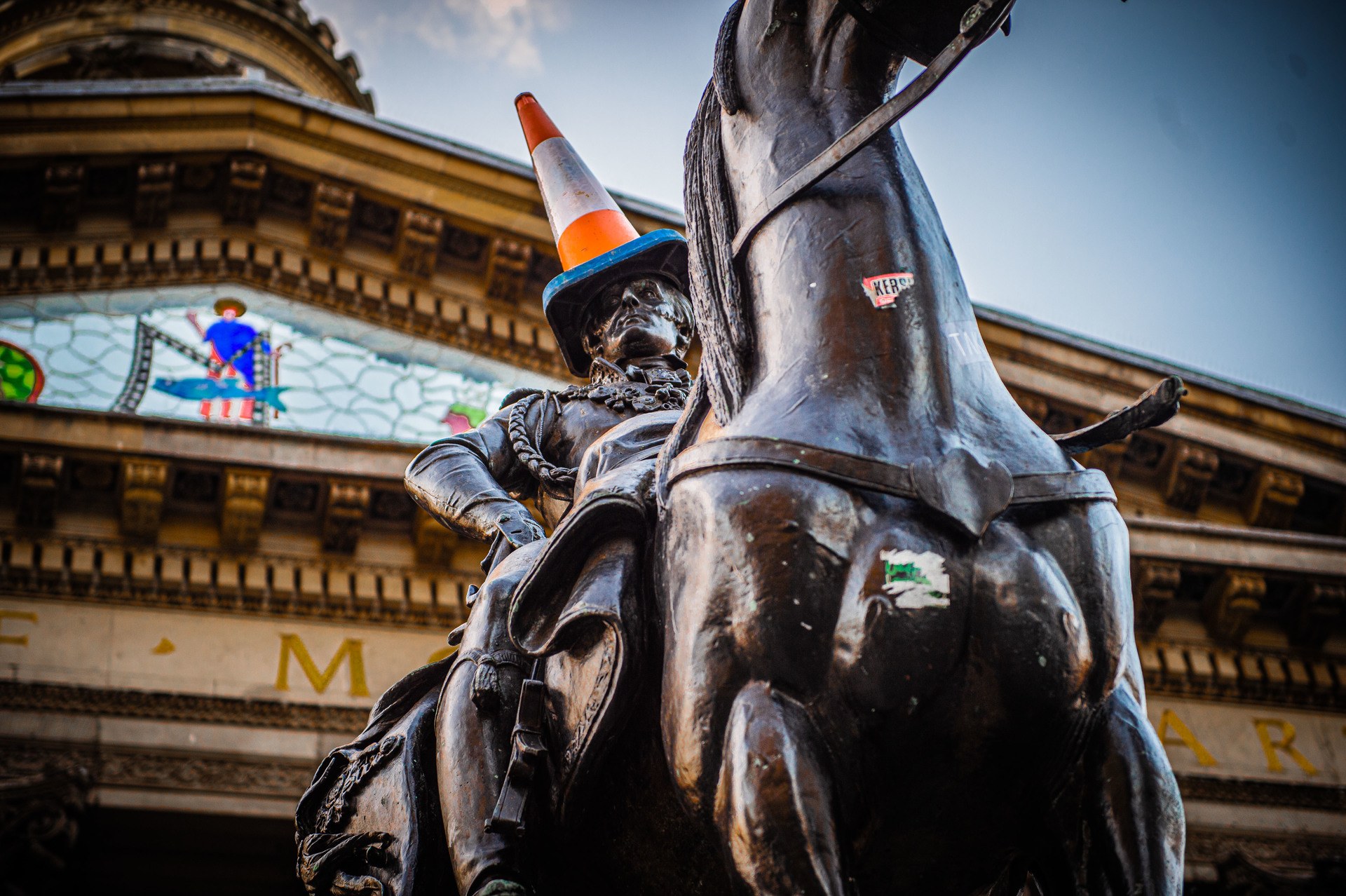 Duke of Wellington with a traffic cone on his head is one of Glasgow's most iconic landmarks.