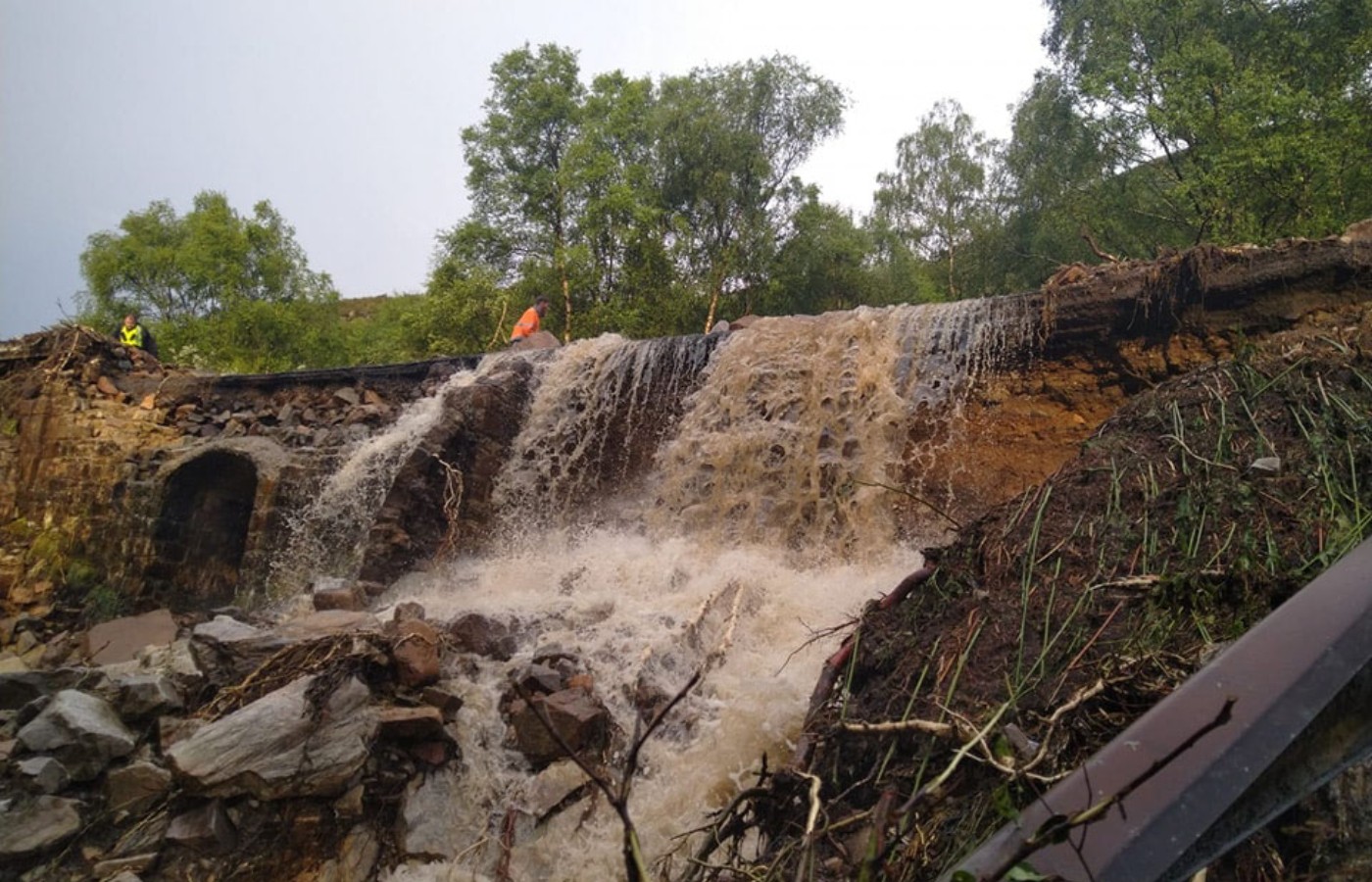 The B863 near Kinlochleven had been closed in its entirety due to the landslide.