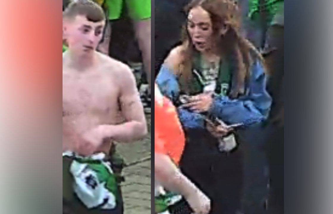 Police release CCTV of man and woman in connection to incident at Celtic Park, Glasgow
