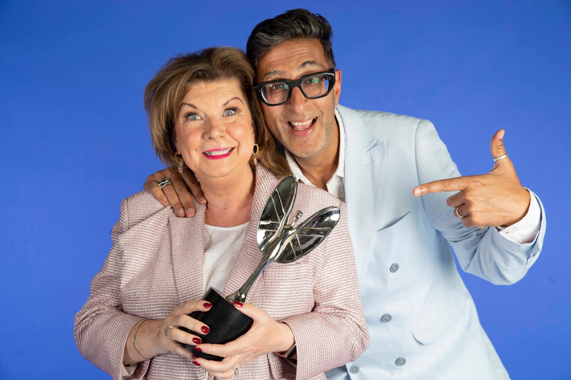 Pride of Scotland Awards presenters Elaine C Smith and Sanjeev Singh Kohli.