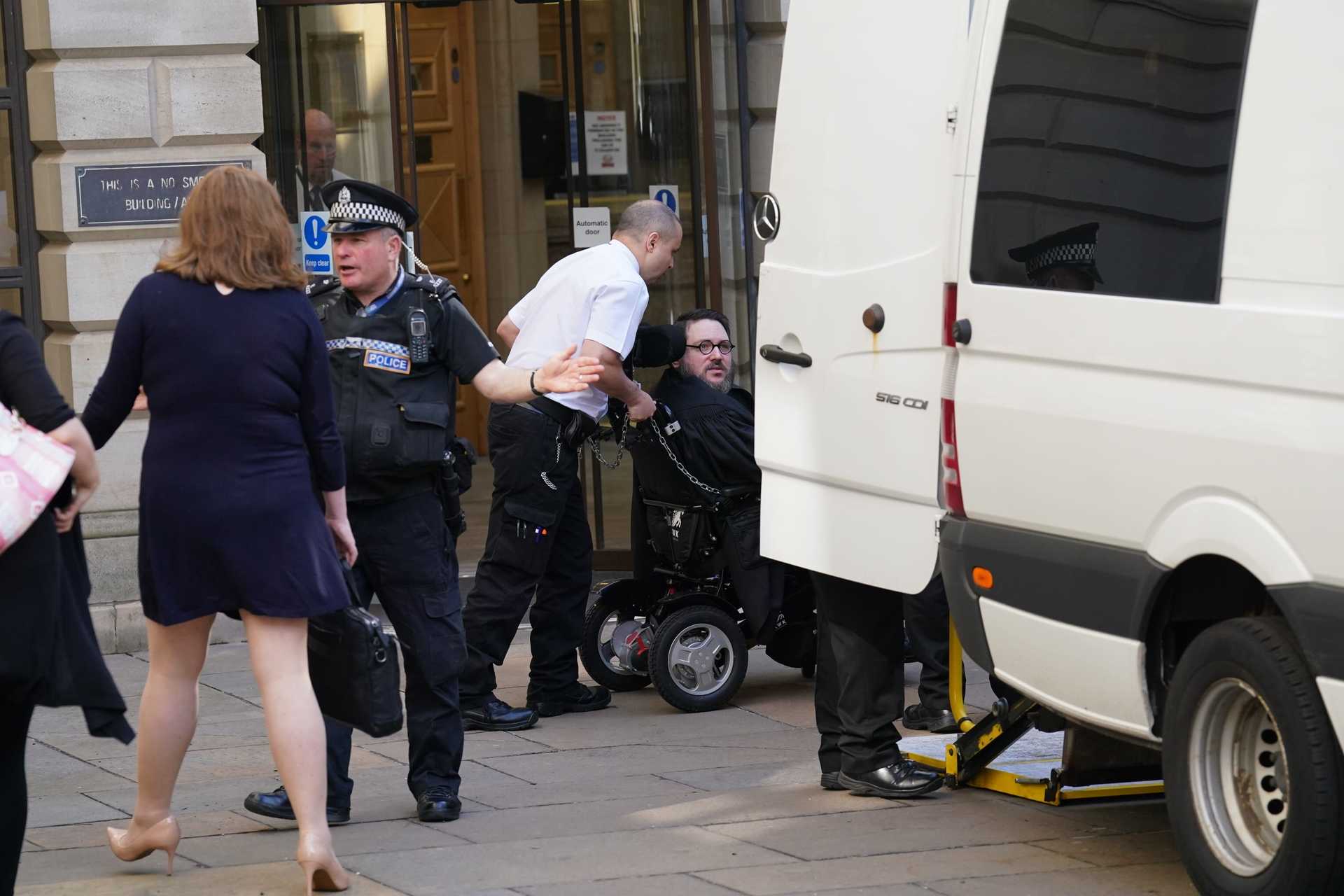 Nicholas Rossi arrives at Edinburgh Sheriff Court for an extradition hearing