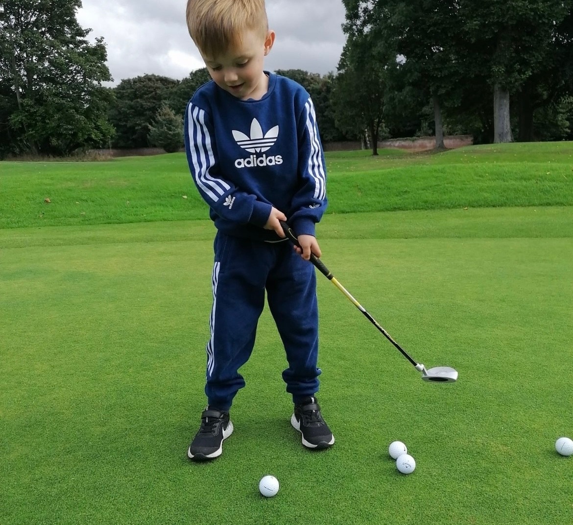 The six-year-old has recovered and now enjoys playing golf and football.