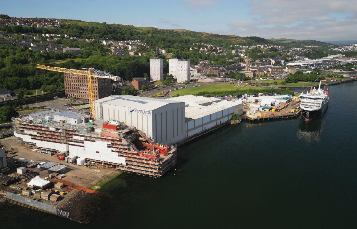 Hull 802 and the Glen Sannox at Ferguson's shipyard - two lifeline ferries that are five years late and three times over budget.