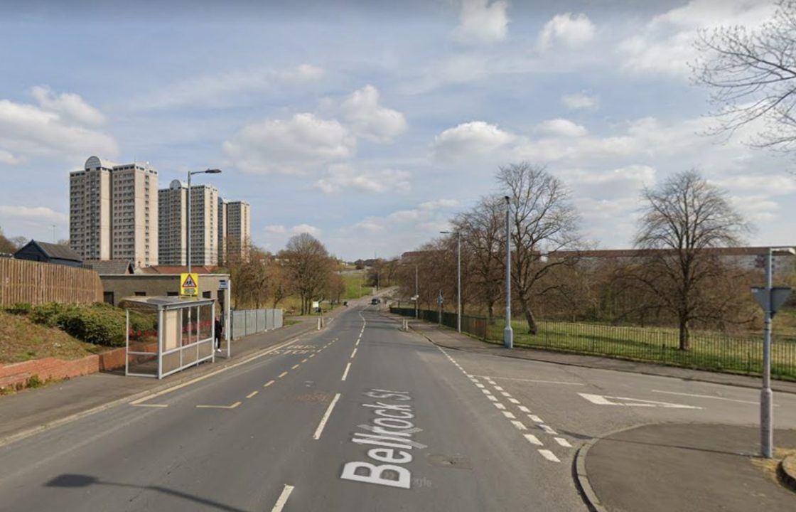 Crash between car and motorbike on Bellrock Street in Glasgow closes road in both directions