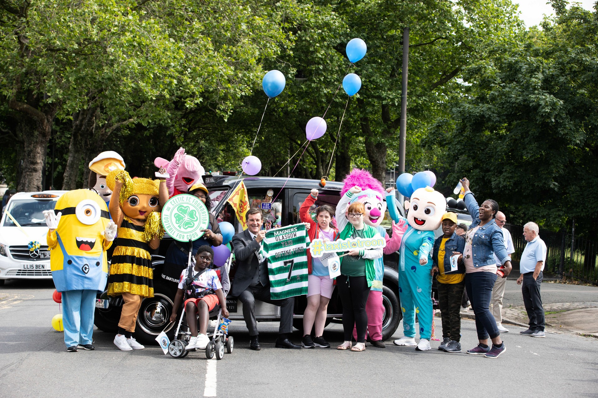 Drivers were dressed up to bring the children out on a special day