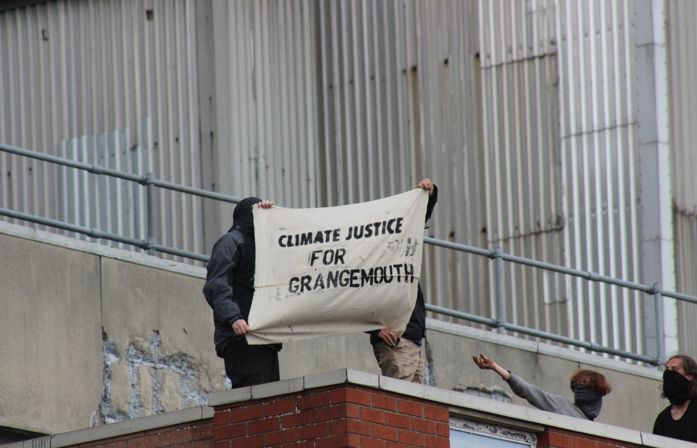 Protestors scaled the building on Saturday.