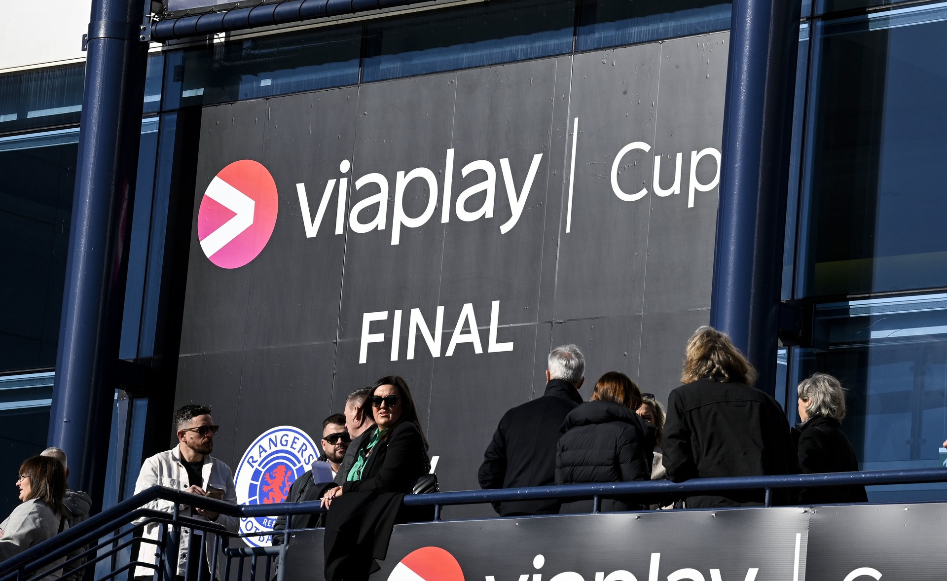 Viaplay branding during the Viaplay Cup final between Rangers and Celtic at Hampden Park in February. 