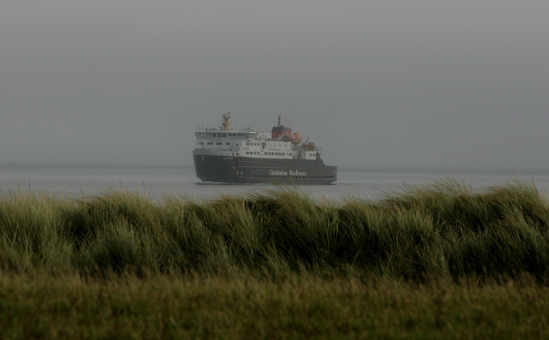 The Clansman ferry on the isle of Tiree off the west coast of Scotland