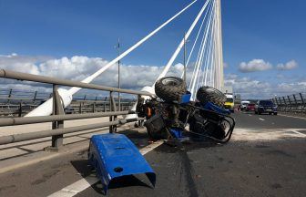 Tractor falls off lorry leaving Queensferry Crossing blocked for hours