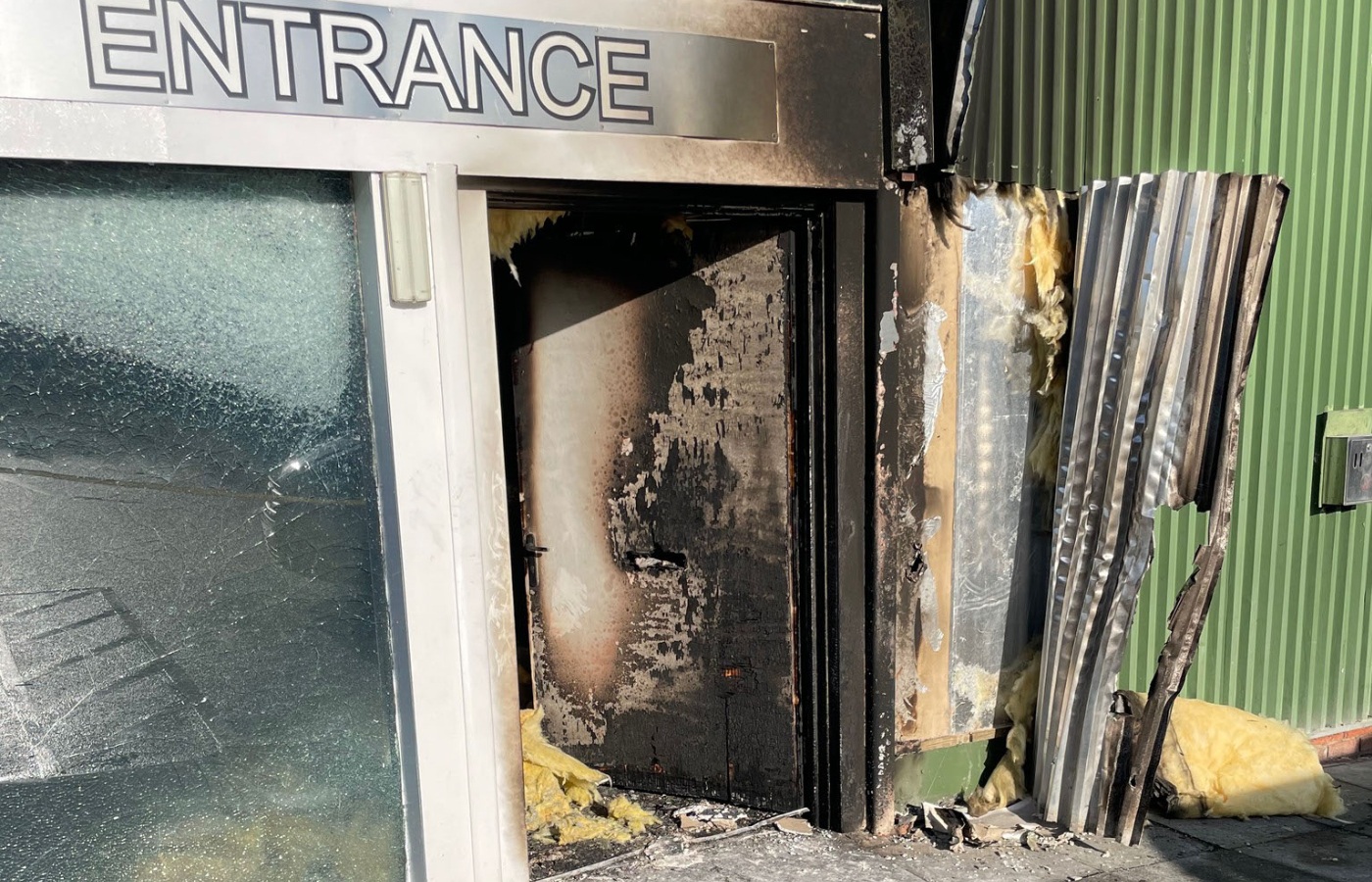 Saltire Soccer Centre and Saltire Soft Play after a fire was deliberately started.