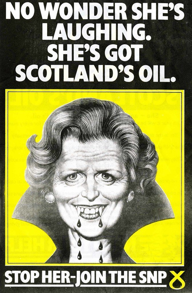 Alba said their ad is an update to the SNP's Margaret Thatcher poster during the 1980s