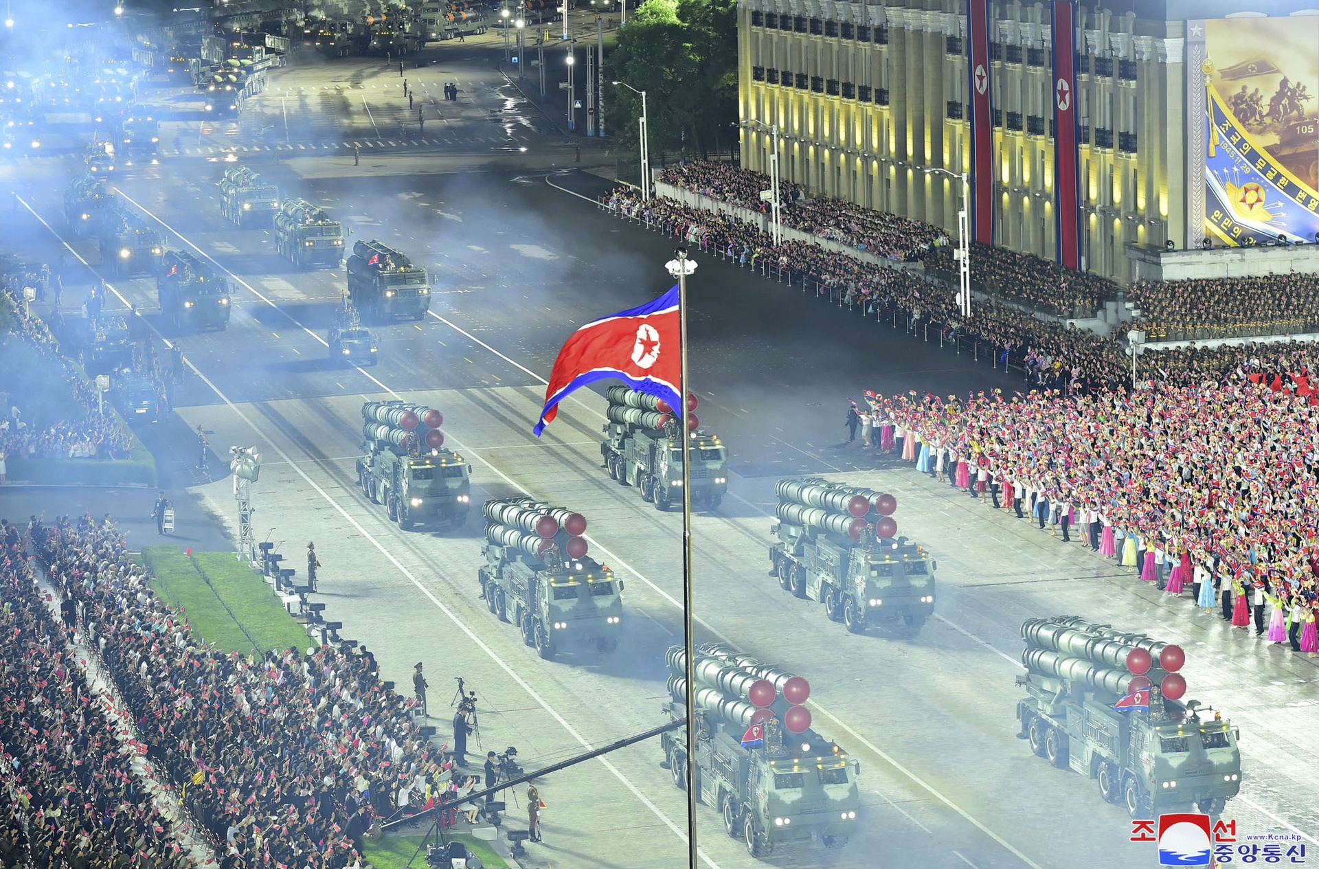 This photo provided by the North Korean government, shows what it says rocket launchers during a military parade to mark the 70th anniversary of the armistice that halted fighting in the 1950-53 Korean War, on Kim Il Sung Square in Pyongyang, North Korea Thursday, July 27, 2023.