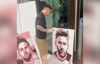 Lionel Messi gifted painting by Celtic-supporting Scottish janitor who swapped broom for paintbrush
