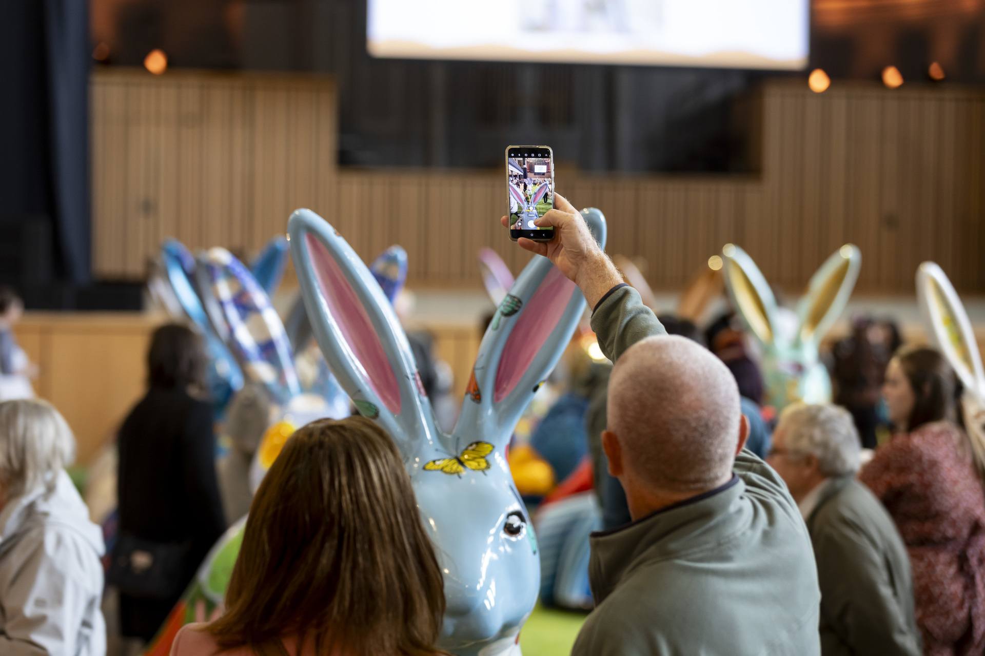 All forty large hare sculptures and five specially commissioned mini leveret sculptures will be sold at auction on Monday evening with bidding starting at £3,000 per sculpture.