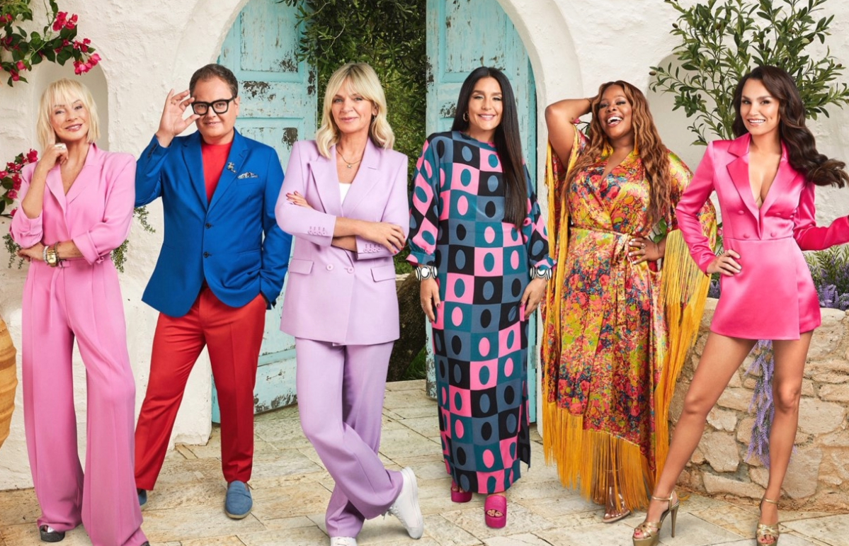 producer of Mamma Mia!, Judy Craymer with Alan Carr, Zoe Ball, Jessie Ware, Amber Riley and Samantha Barks.