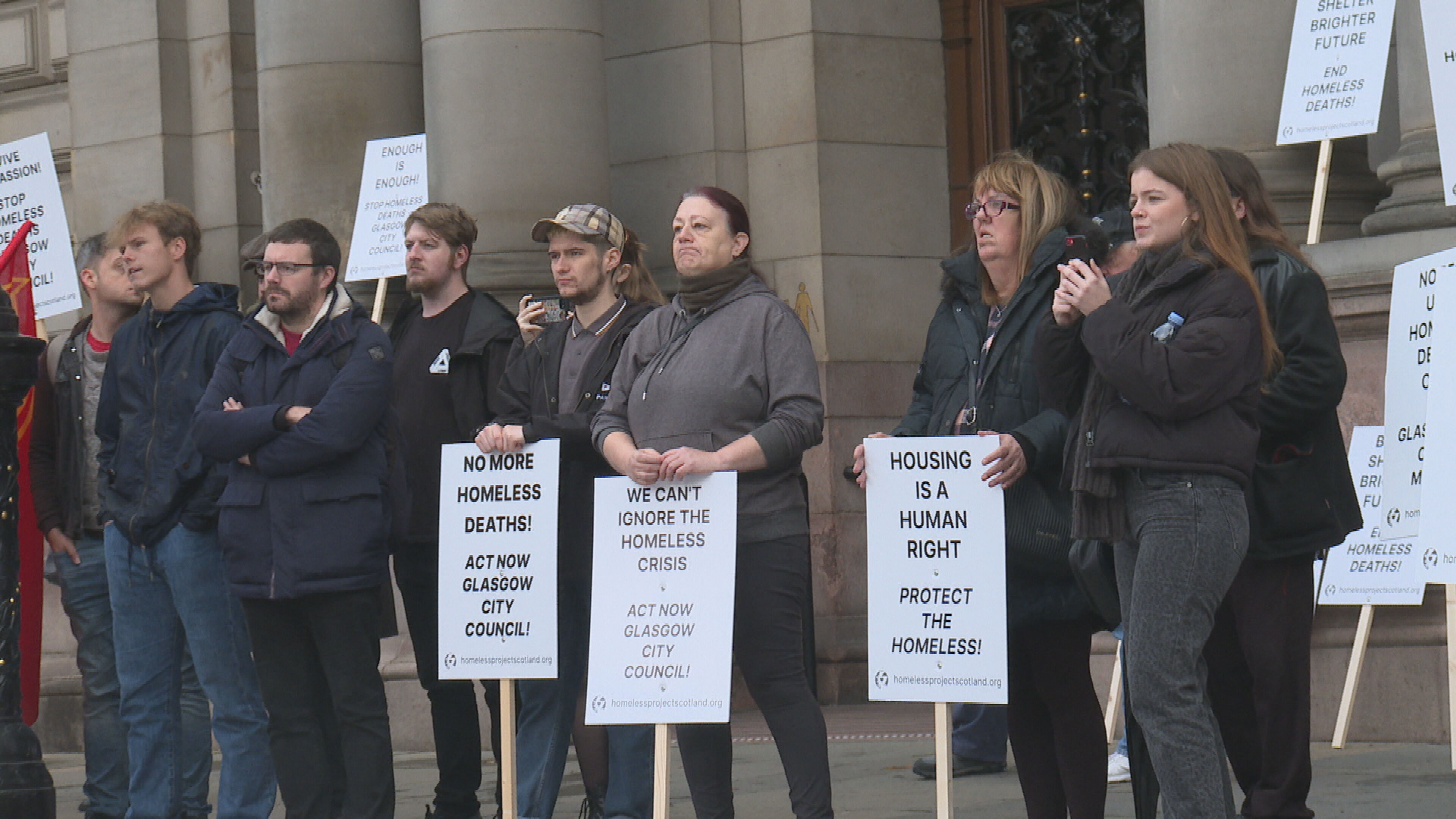 Maureen joined grieving families at a demonstration outside the city chambers in Glasgow's George Square to demand action on homelessness.