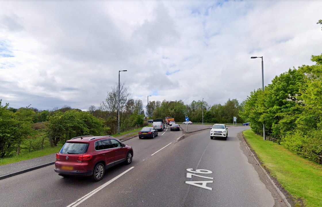 Driver taken to hospital after three car collision on A76 amid widespread fog