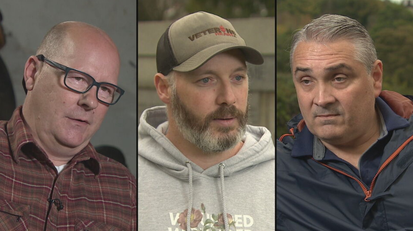 Veterans open up about struggles: Michael Gowans, Steve Beedie and Simon Lee Maryan.