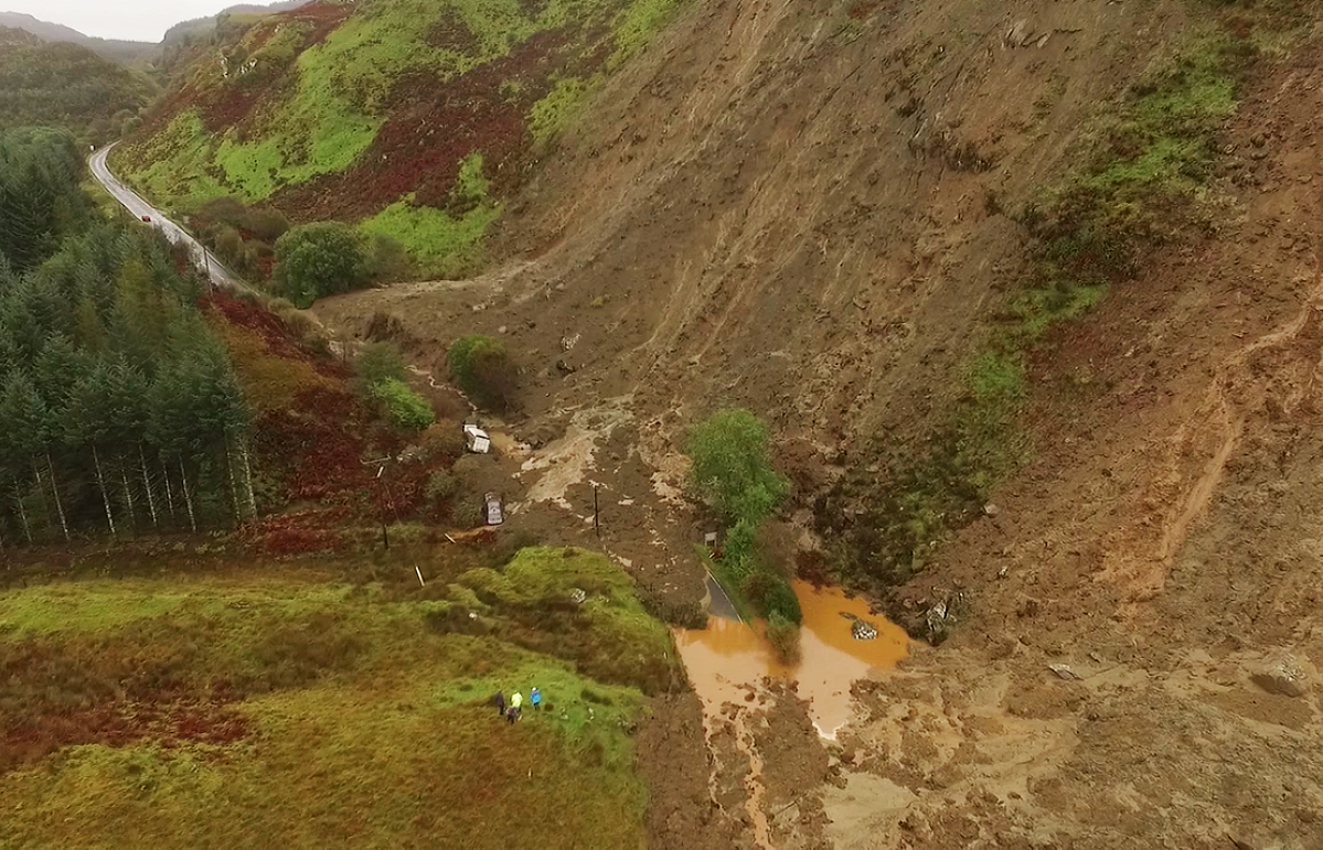 The landslip at Ardfern.