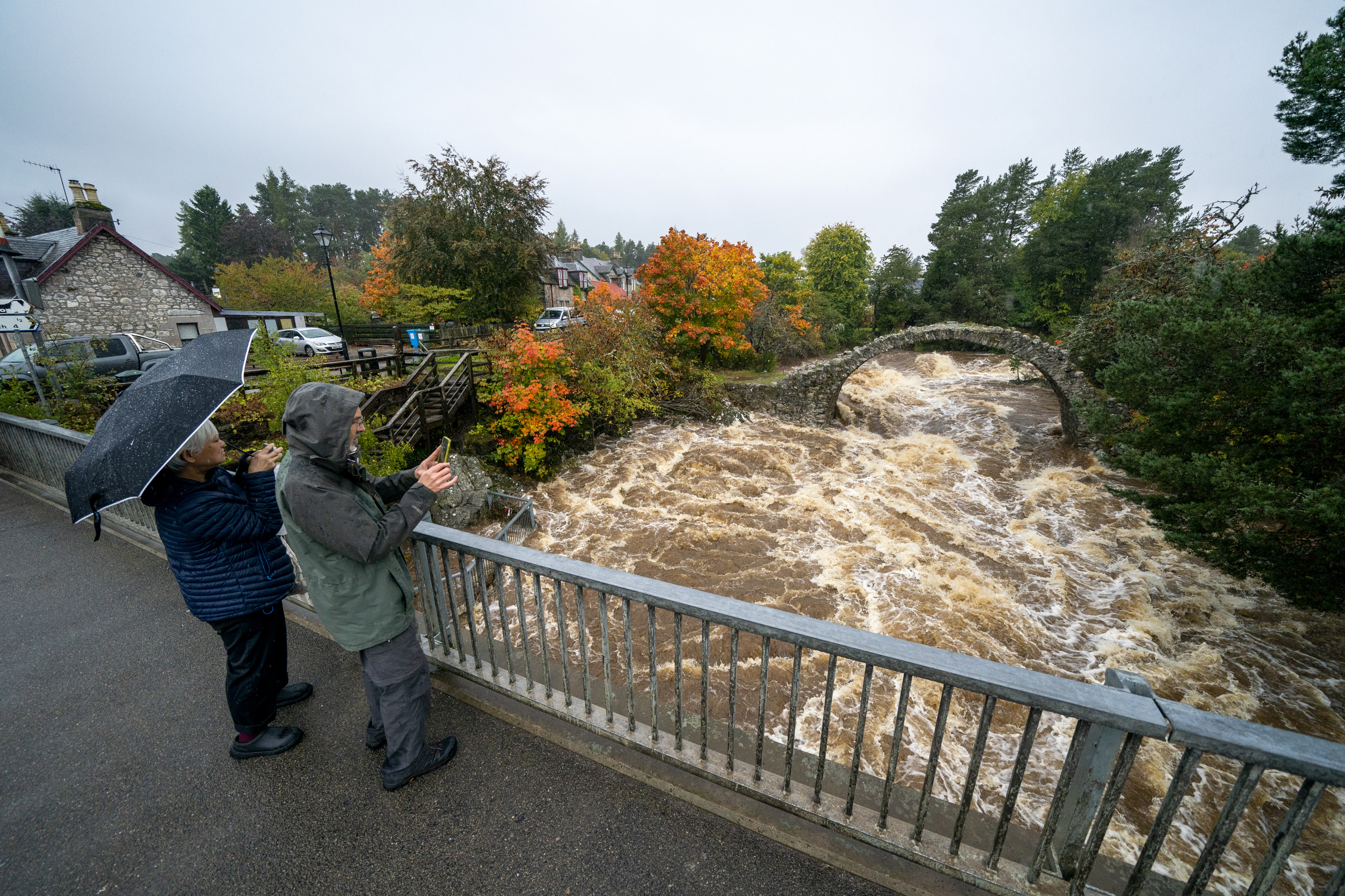 River levels were high near Aviemore.