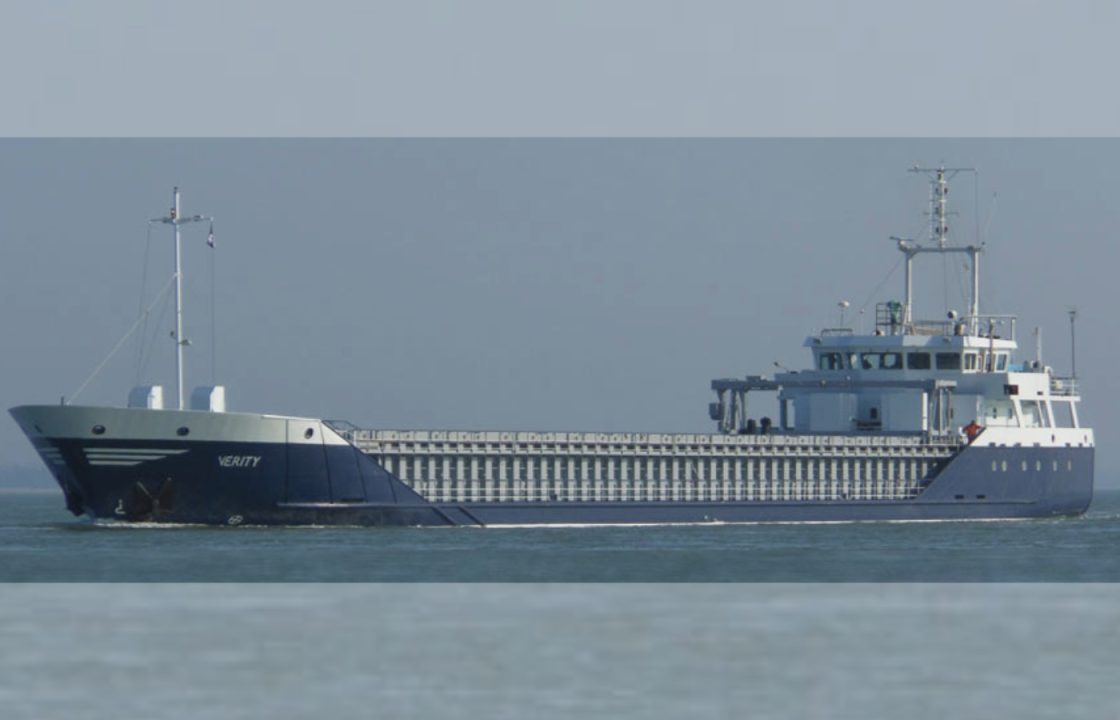 One dead and four missing after British cargo ship ‘Verity’ sinks in North Sea