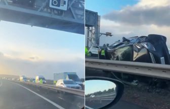 Four children in hospital after three-car crash on major M90 road near Kirkliston