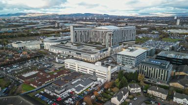 Two ambulances involved in crash outside Queen Elizabeth University Hospital in Glasgow