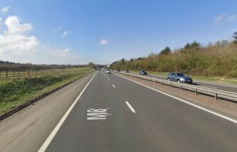 Collision blocks M8 carriageway near Bathgate in West Lothian as traffic tails back